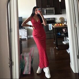 Princess Polly Nellie Maxi Dress Red Polka Dot